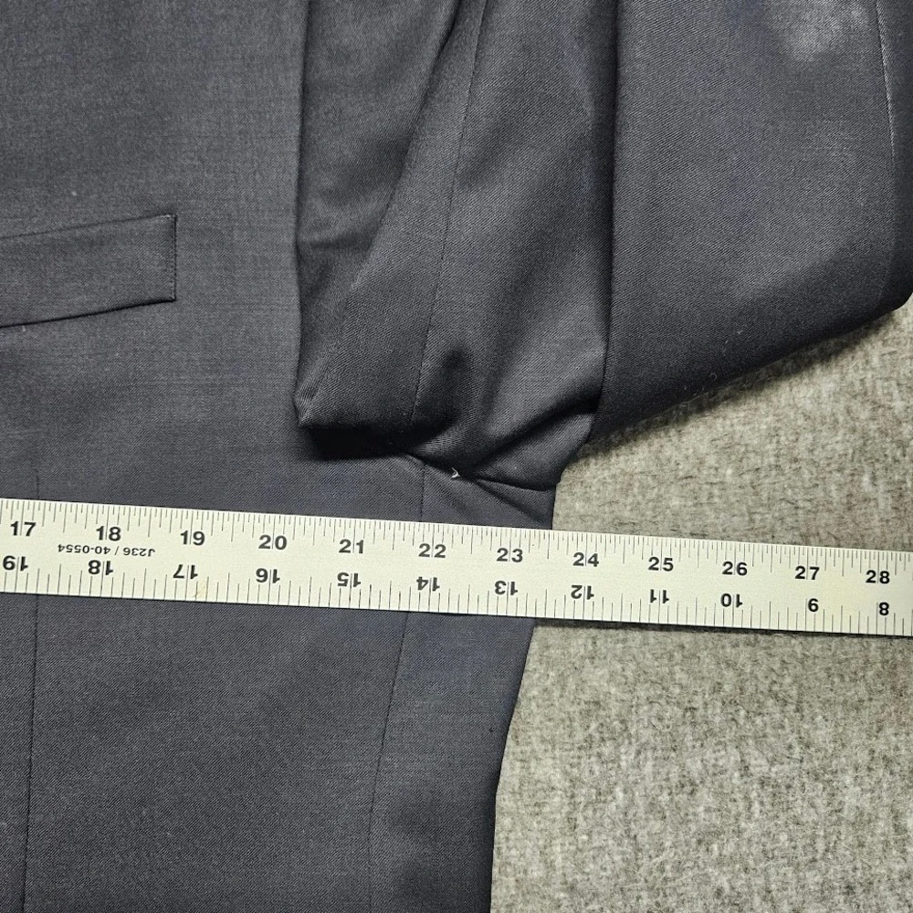 Lauren Ralph Lauren Suit Mens 44S Navy Blue 100% Wool 2-Piece Pleated Trousers